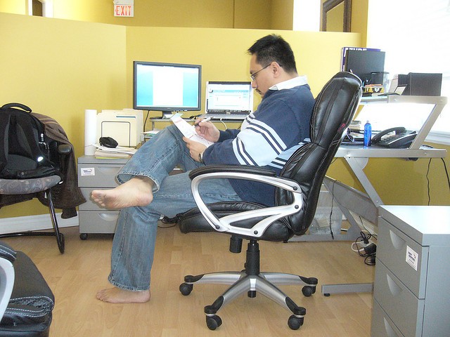 Barefoot at the office